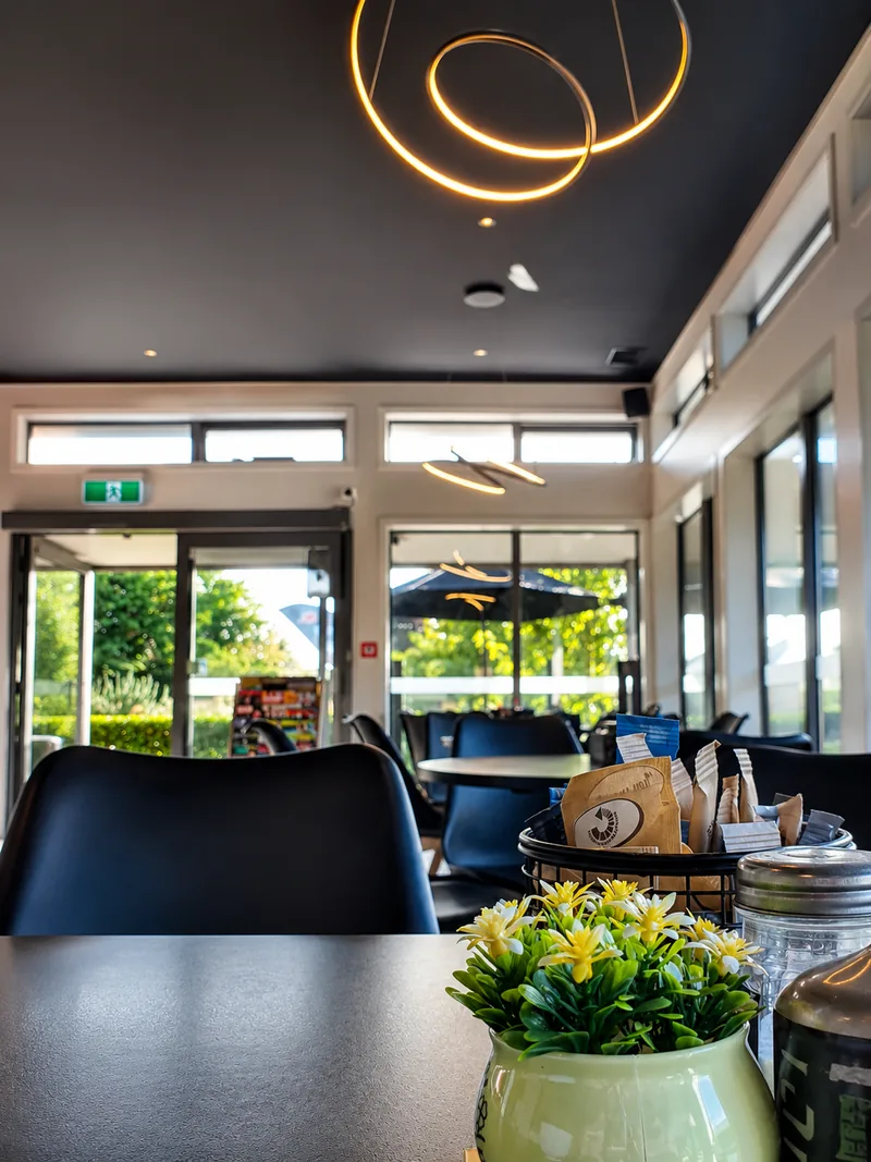 Dining room details inside Number Five Cafe