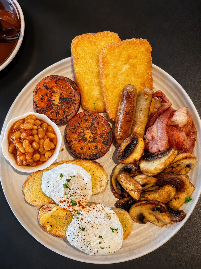 A full breakfast plate at Number Five Cafe