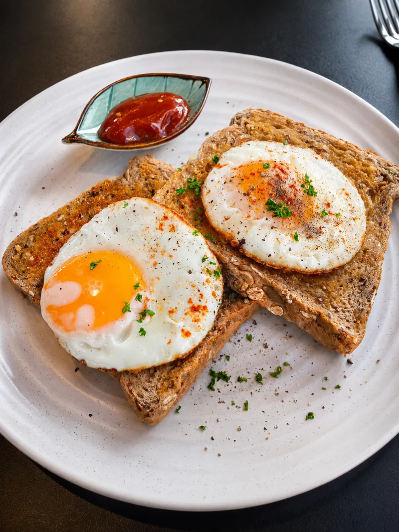 Eggs on toast served at Number Five Cafe