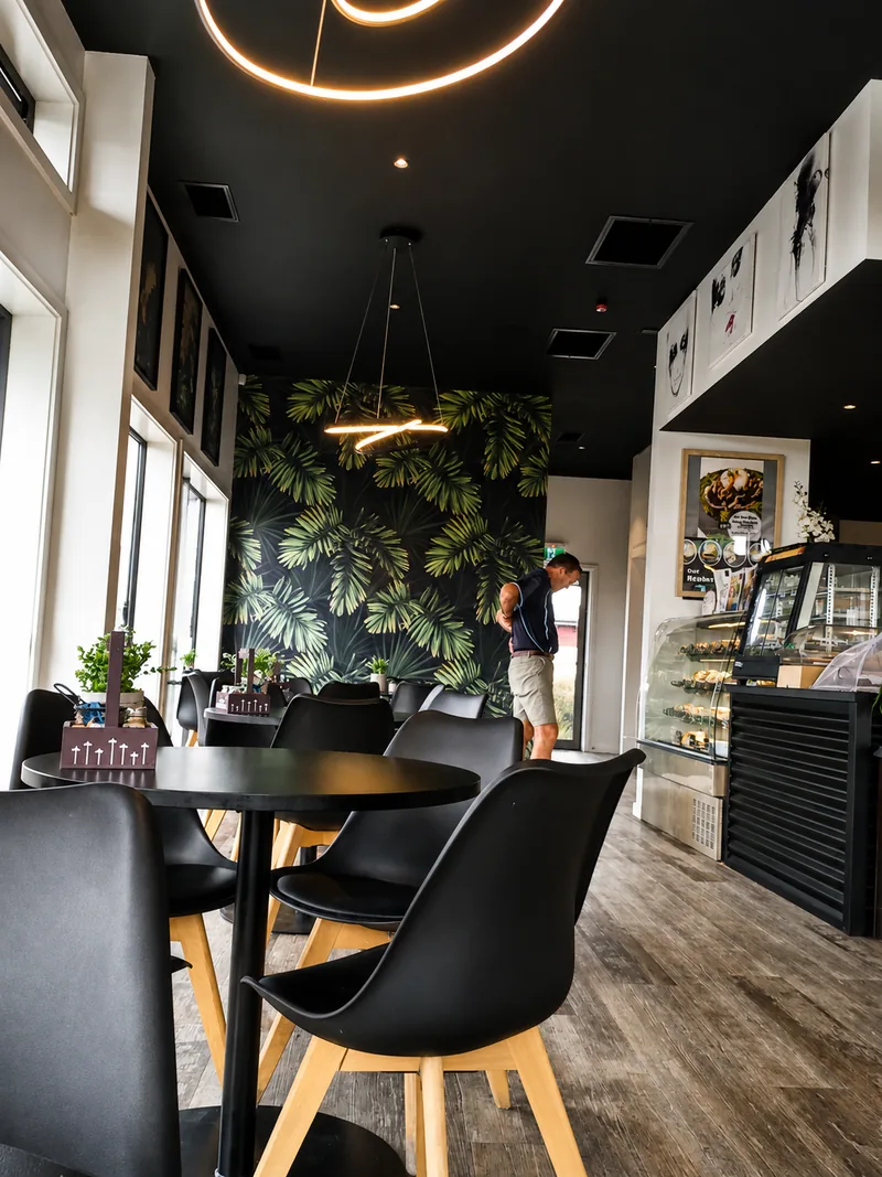 The dining area and service counter inside Number Five Cafe